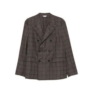 BOGLIOLI Double-Breasted Plaid Wool Blazer Men BROWN Outerwear